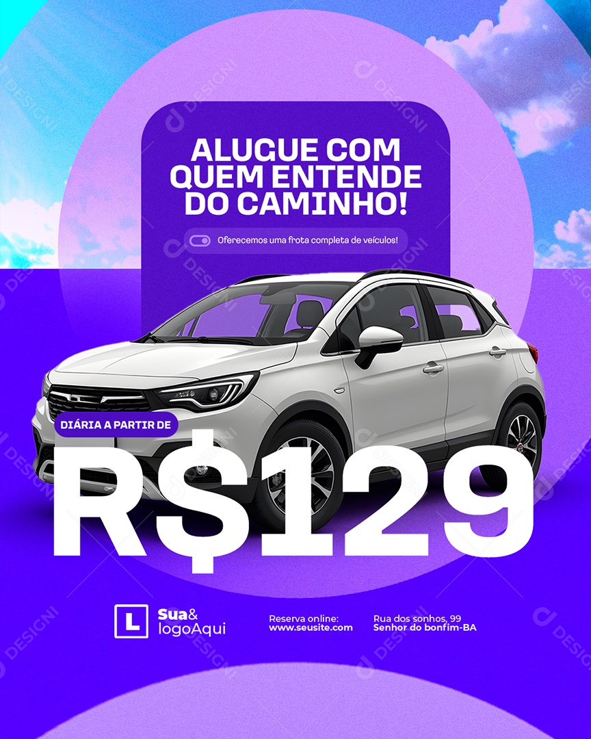 Locação Alugue com Quem Entende do Caminho Social Media PSD Editável