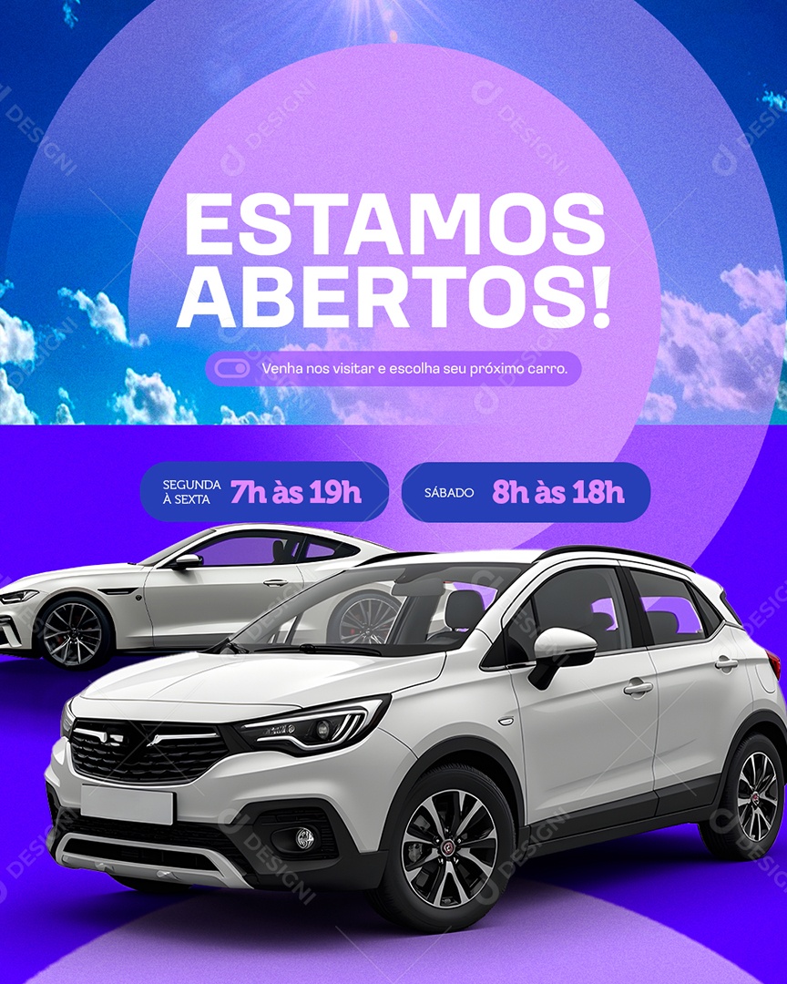 Locação Estamos Abertos Social Media PSD Editável