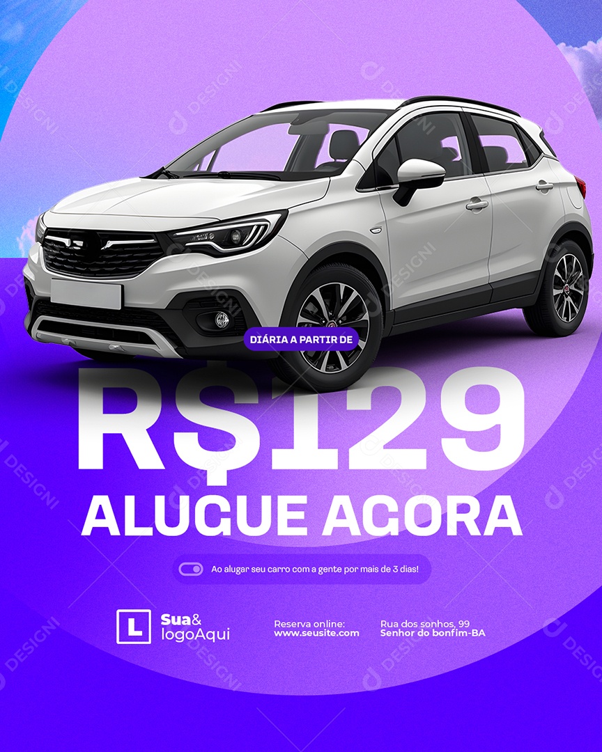 Locação Alugue Agora Social Media PSD Editável