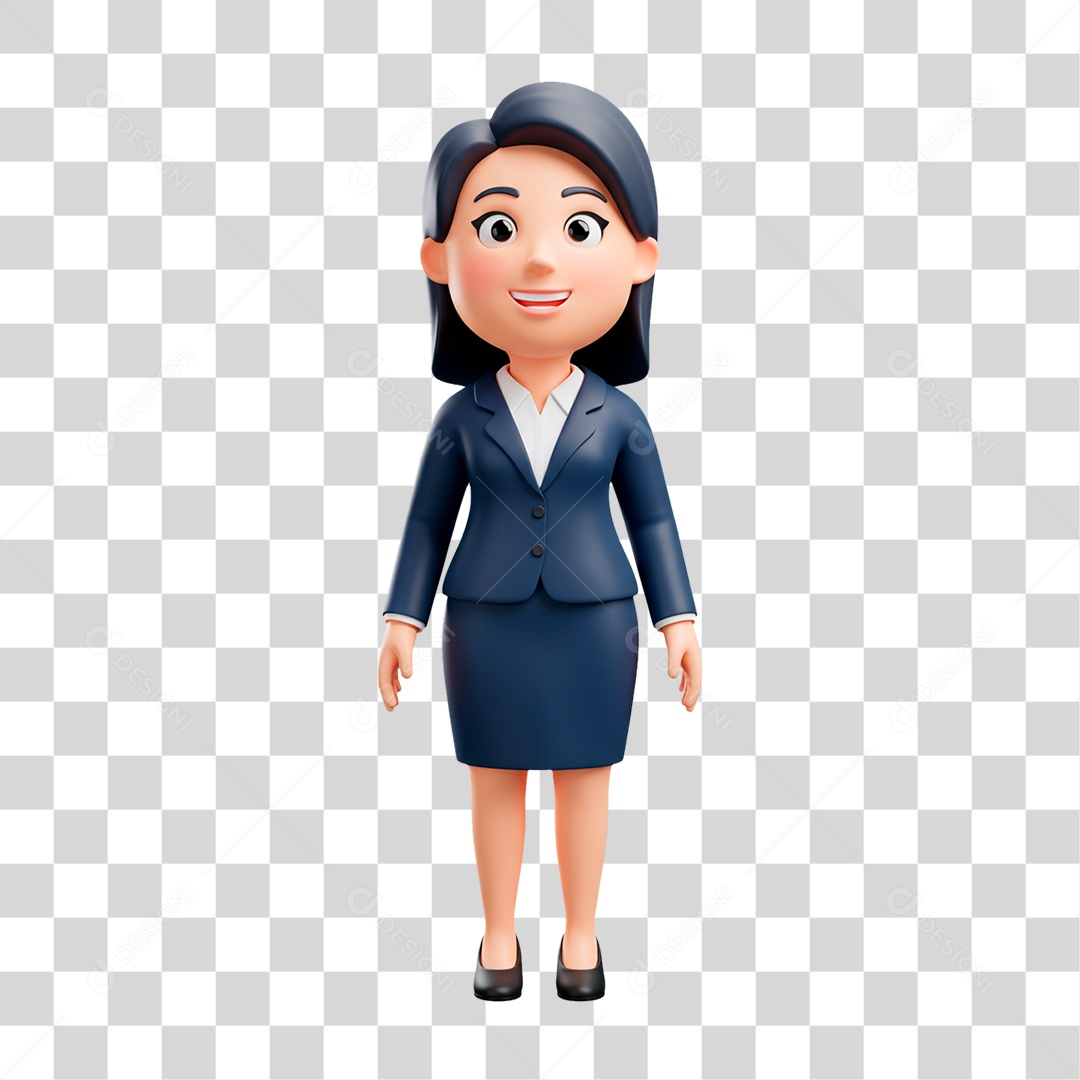 Personagem Mulher de Terno PNG Transparente