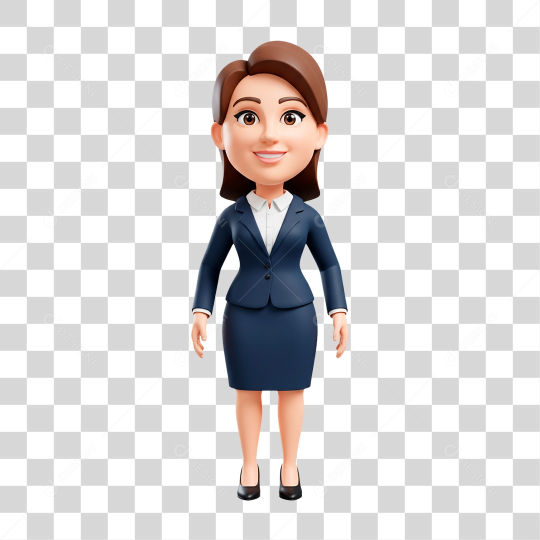 Personagem Mulher de Terno PNG Transparente