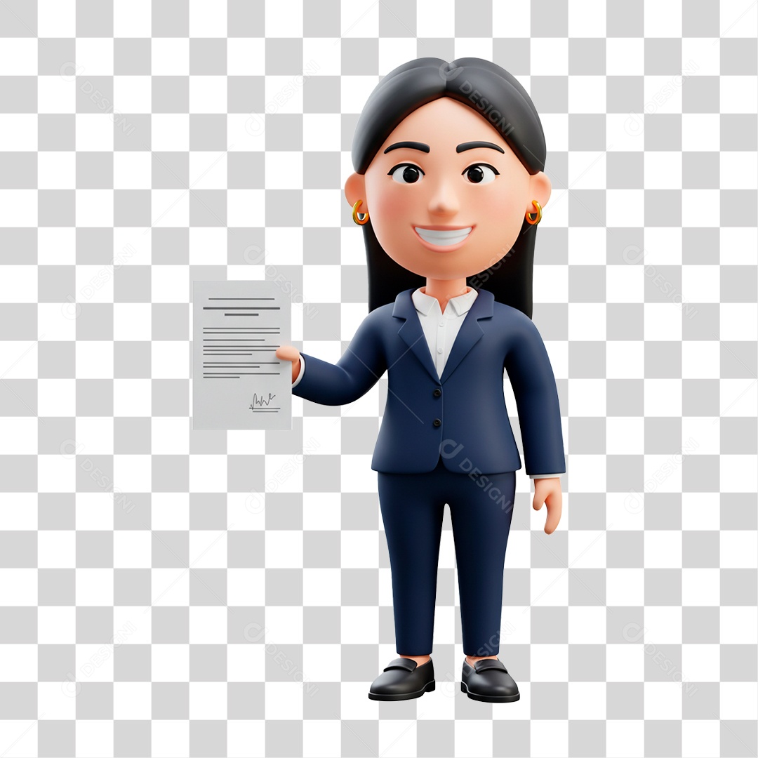 Personagem Mulher de Terno PNG Transparente