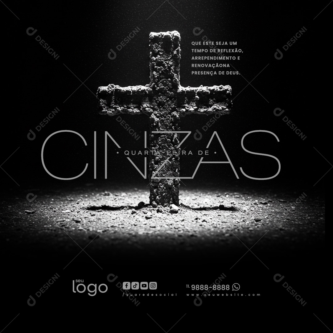 Quarta Feira de Cinzas Social Media PSD Editável