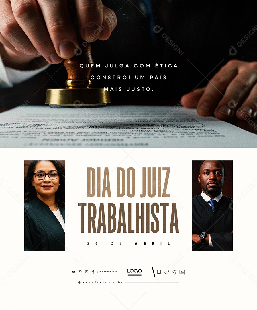 Dia do Juiz Trabalhista 26 de Abril Social Media PSD Editável