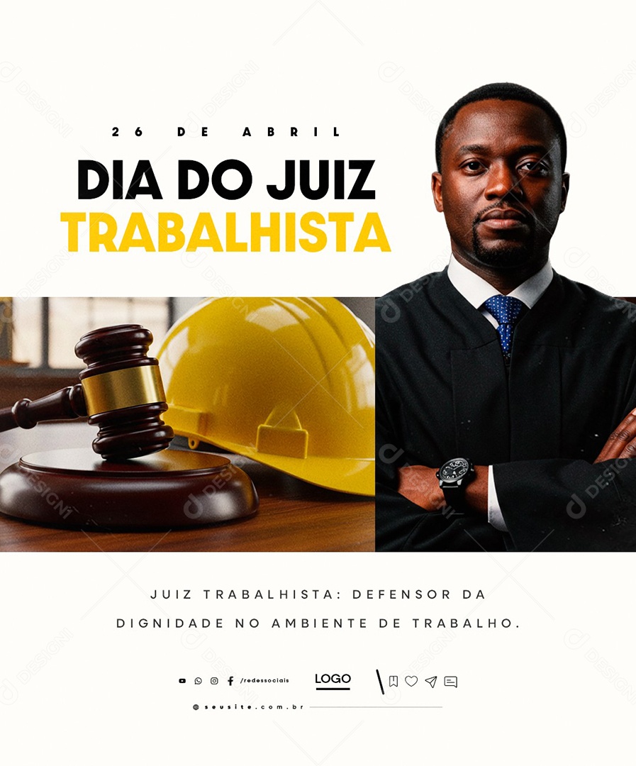 Dia do Juiz Trabalhista 26 de Abril Social Media PSD Editável