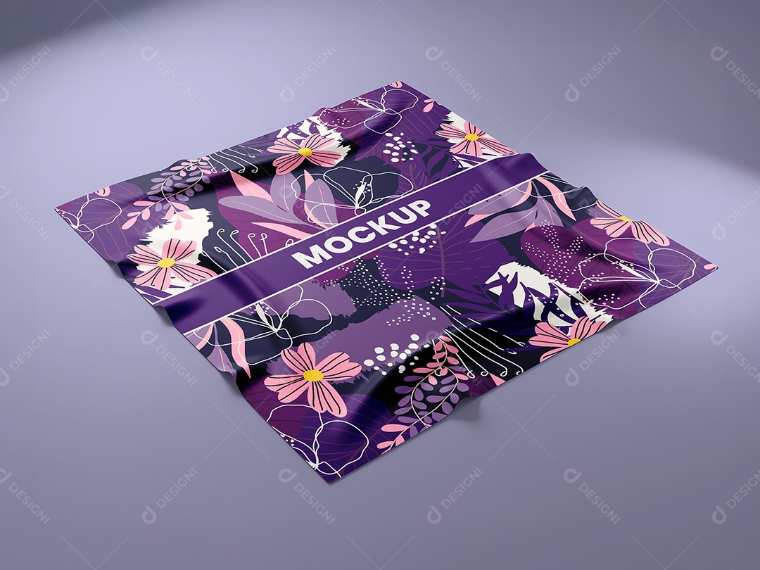 Lenço Quadrado Mockup PSD Editável