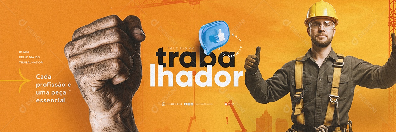 Carrossel Dia do Trabalhador 01 de Maio Social Media PSD Editável