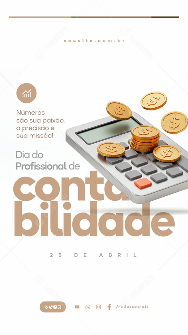 Story Dia do Profissional de Contabilidade 25 de Abril Números São Sua Paixão Social Media PSD Editável