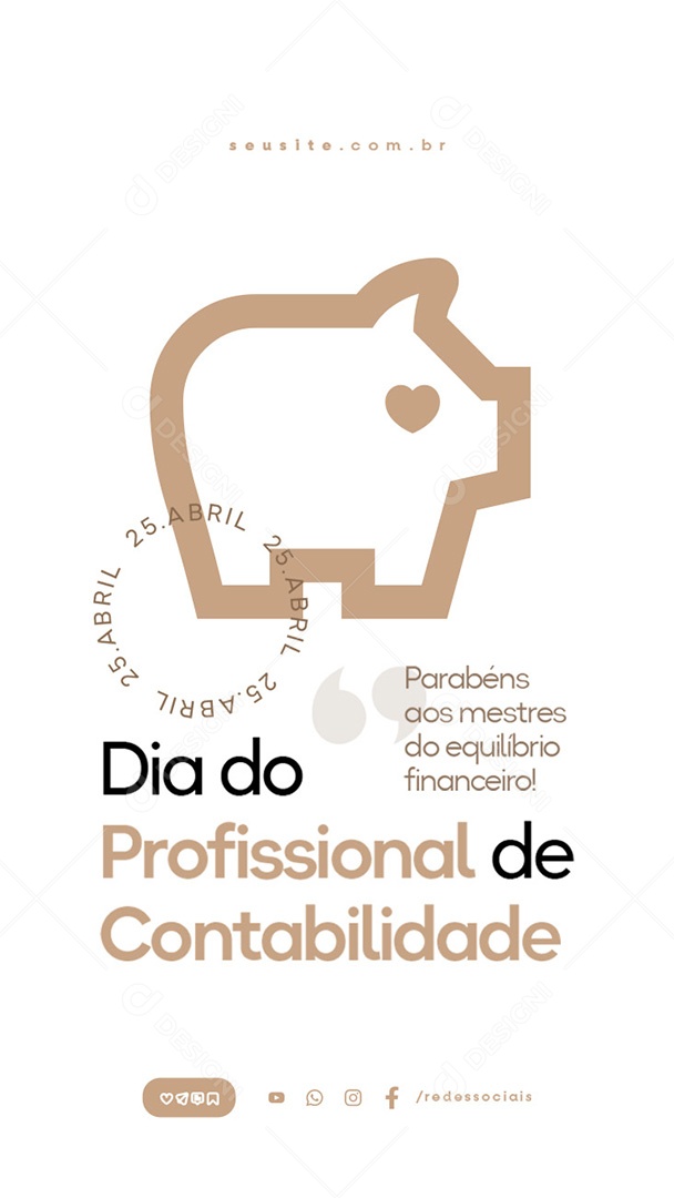 Story Dia do Profissional de Contabilidade 25 de Abril Social Media PSD Editável