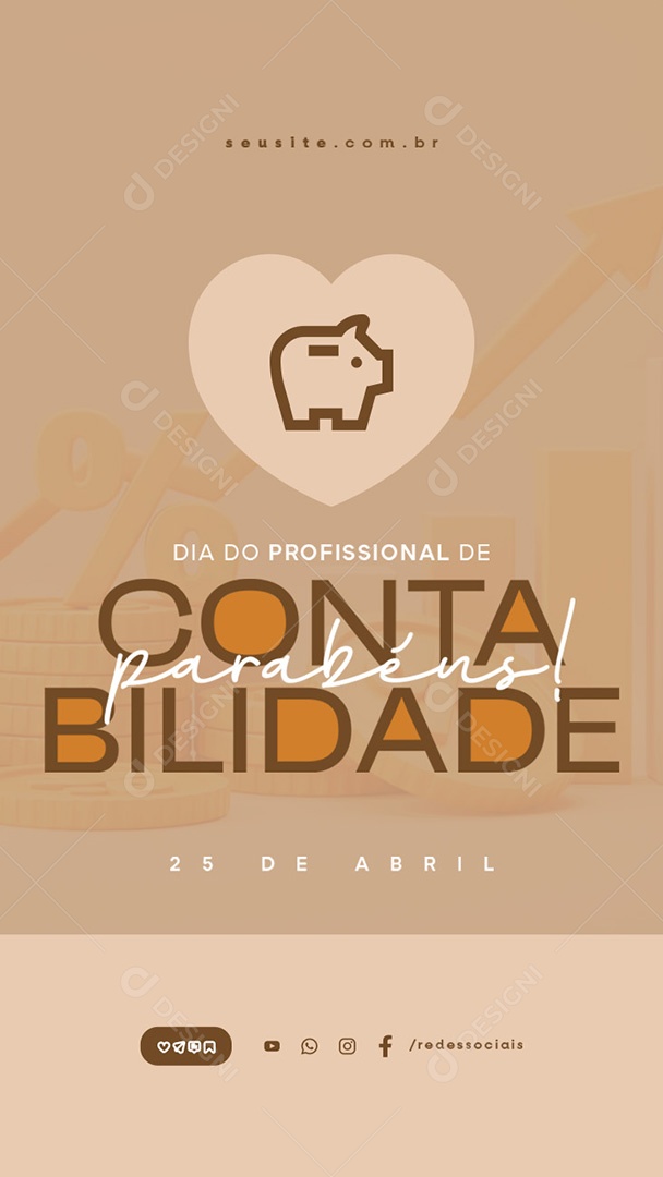 Story Dia do Profissional de Contabilidade 25 de Abril Parabéns Social Media PSD Editável