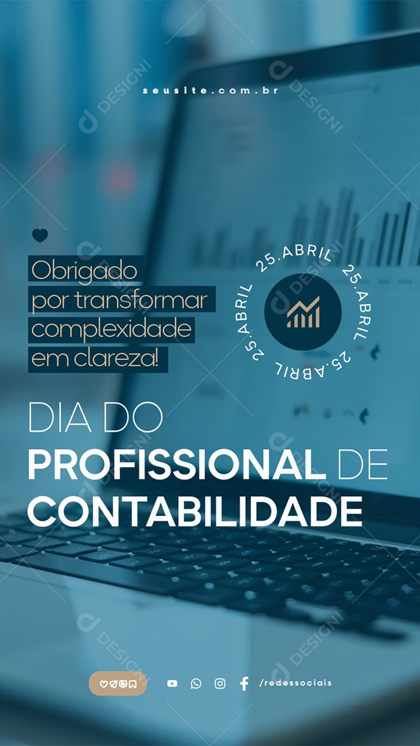Story Dia do Profissional de Contabilidade 25 de Abril Obrigado Social Media PSD Editável