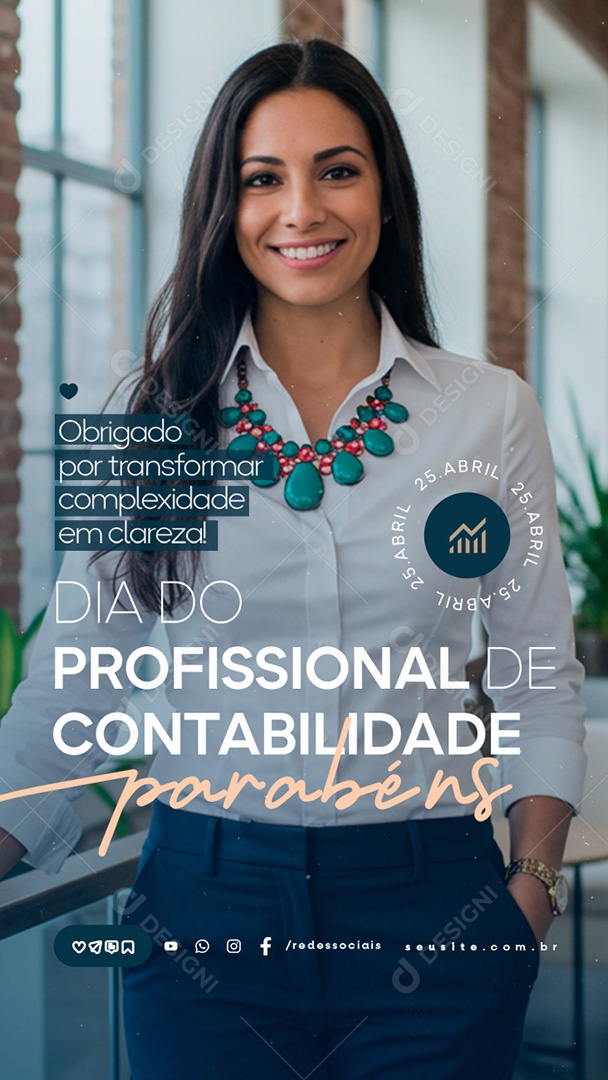 Story Dia do Profissional de Contabilidade 25 de Abril Obrigado Social Media PSD Editável