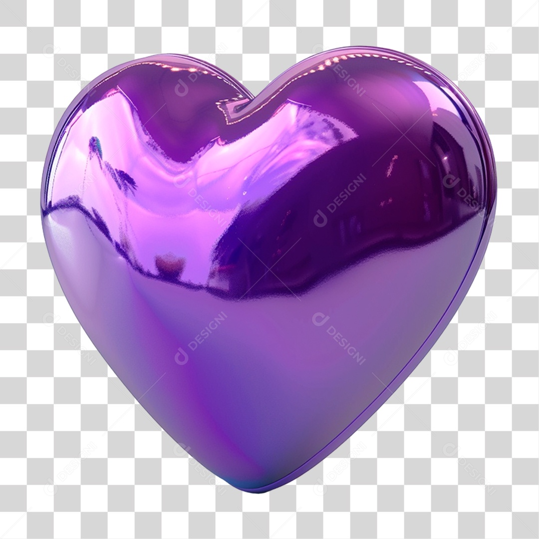 Coração Roxo PNG Transparente