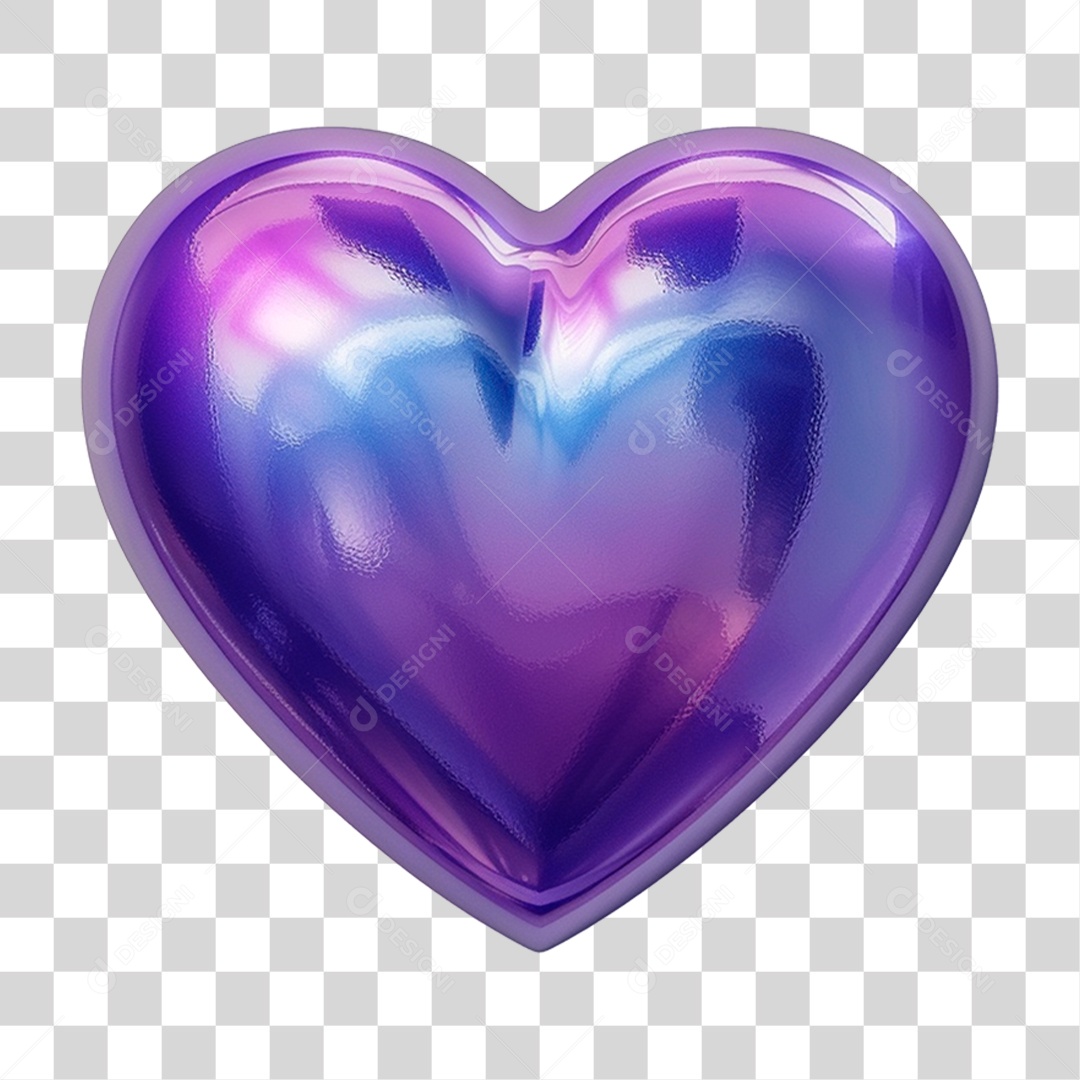Coração Roxo PNG Transparente