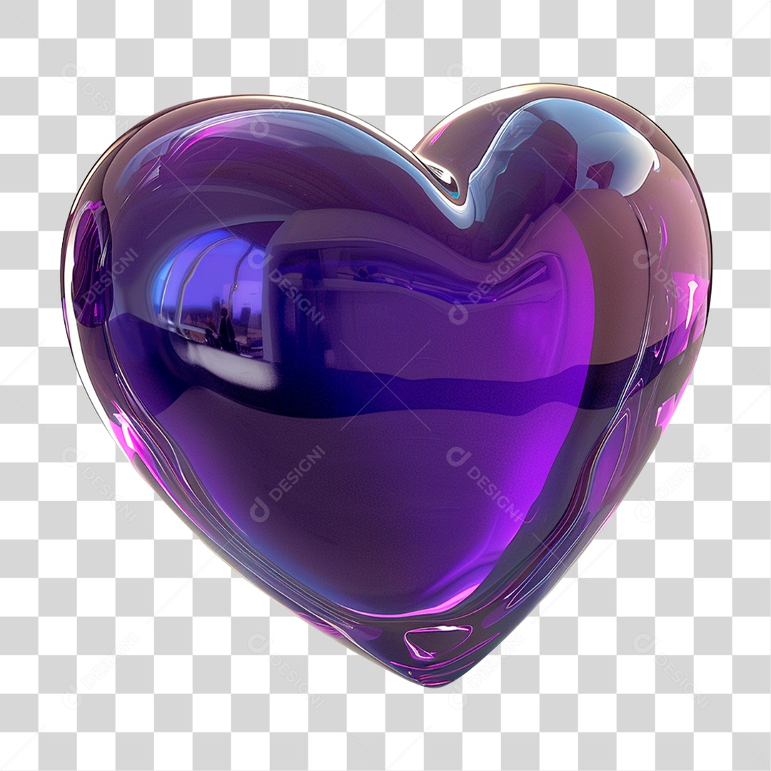 Coração Roxo PNG Transparente