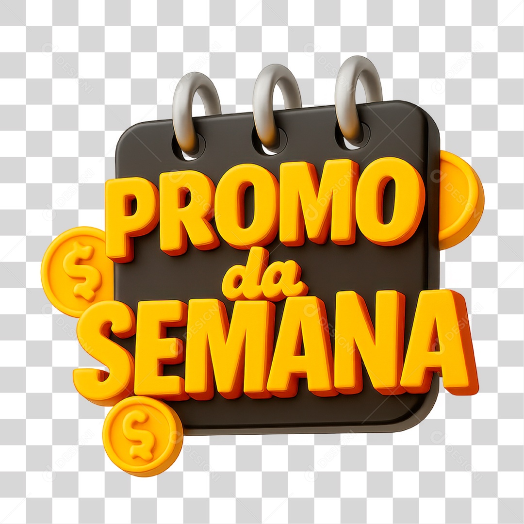 Selo 3D Promo da Semana PNG Transparente