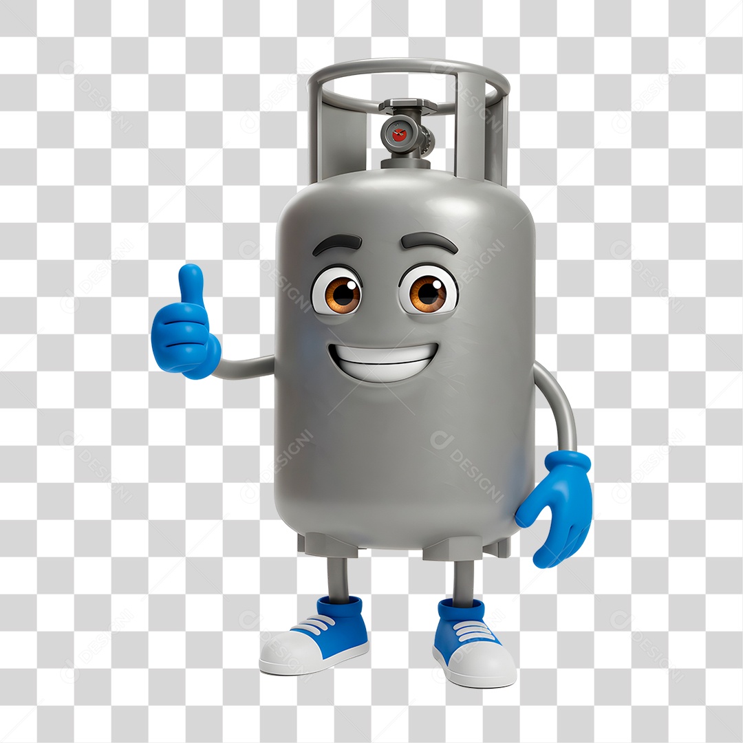 Mascote Botijão de Gás PNG Transparente