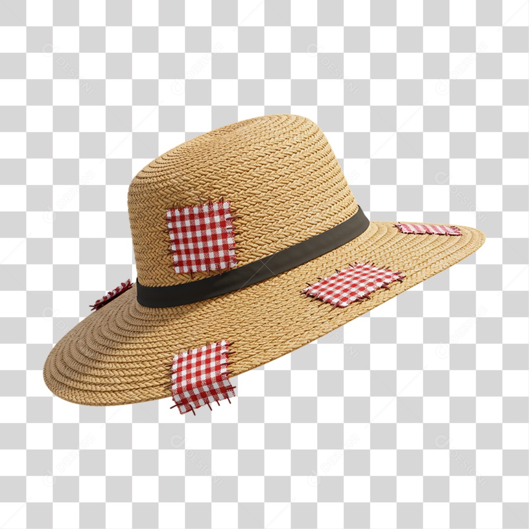 Chapéu de Palha Decoração Festa Junina PNG Transparente