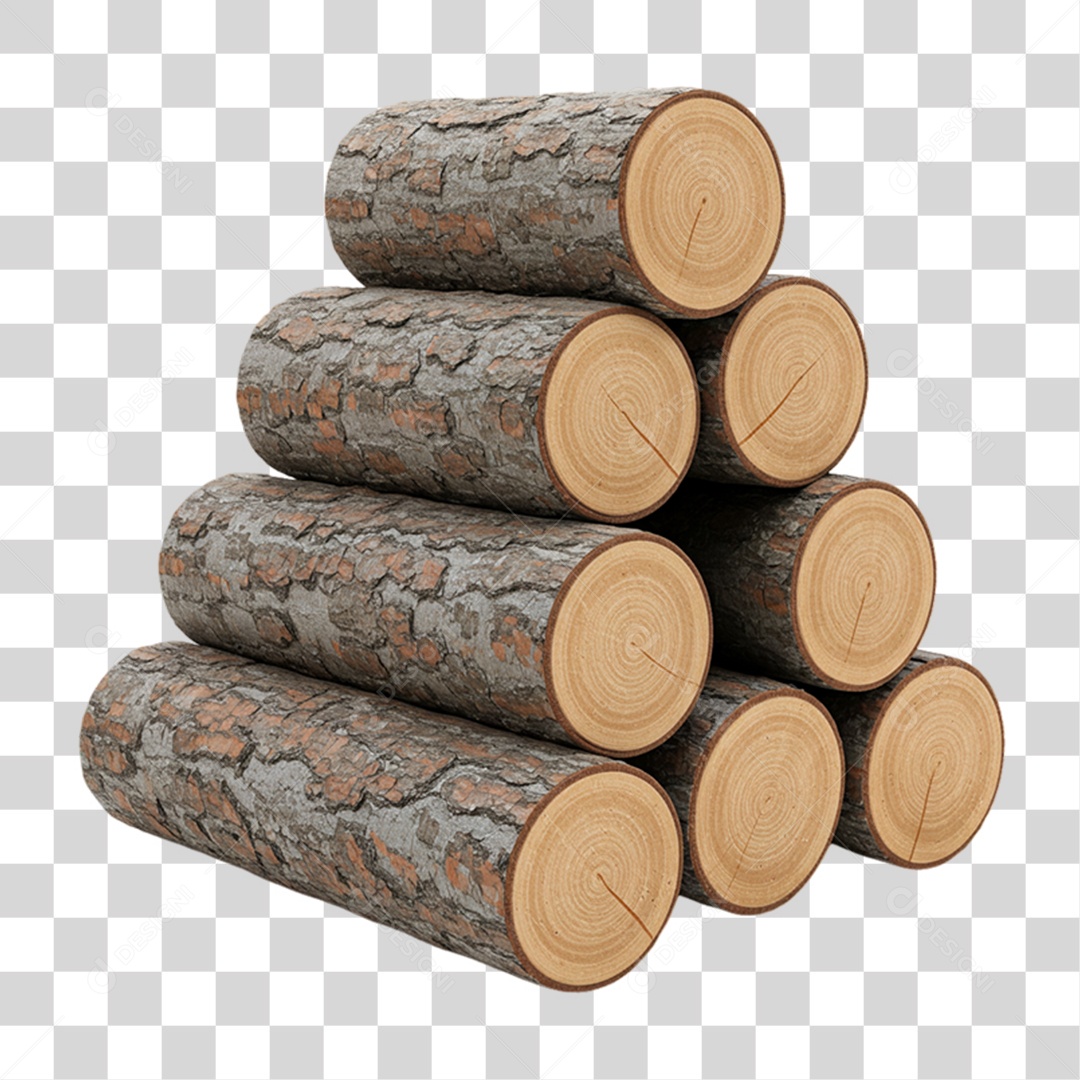 Pilha de Madeira Cortada Decoração Festa Junina PNG Transparente