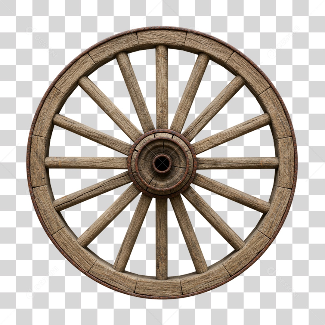 Roda de Madeira Festa Junina PNG Transparente