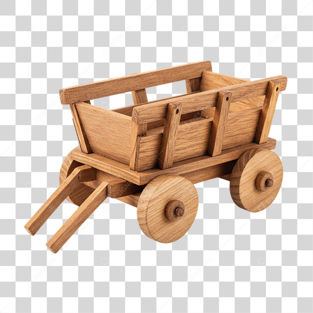 Carroça de Madeira em Miniatura  Enfeite de Festa Junina PNG Transparente