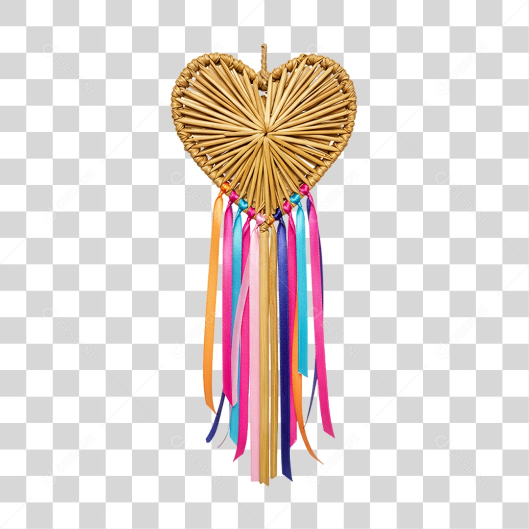 Coração Enfeite de Festa Junina PNG Transparente