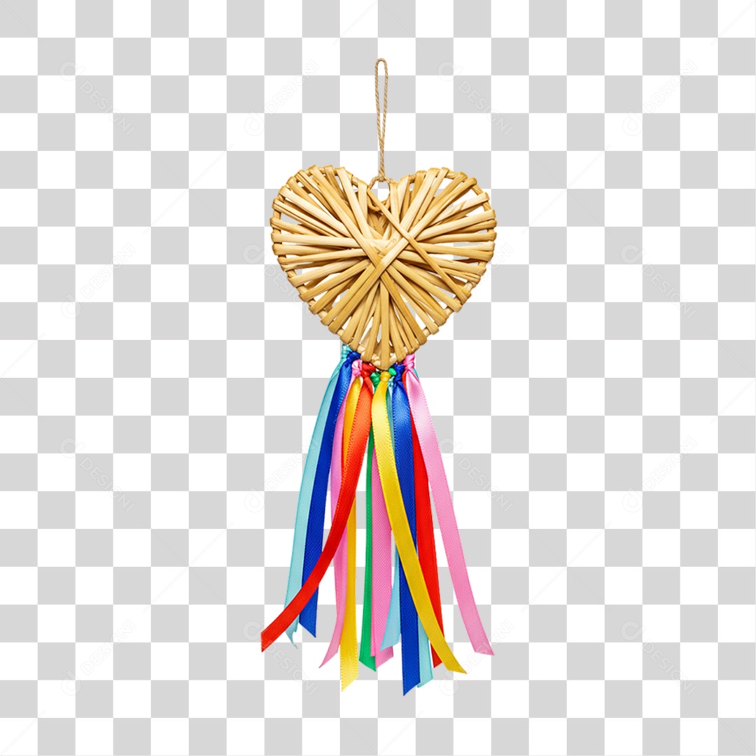 Coração Enfeite de Festa Junina PNG Transparente