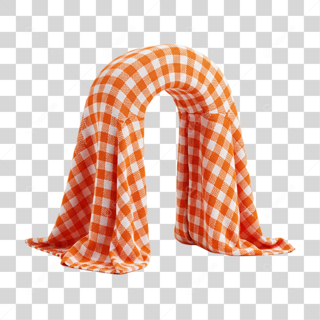 Portal com Pano Quadriculado Enfeite de Festa Junina PNG Transparente