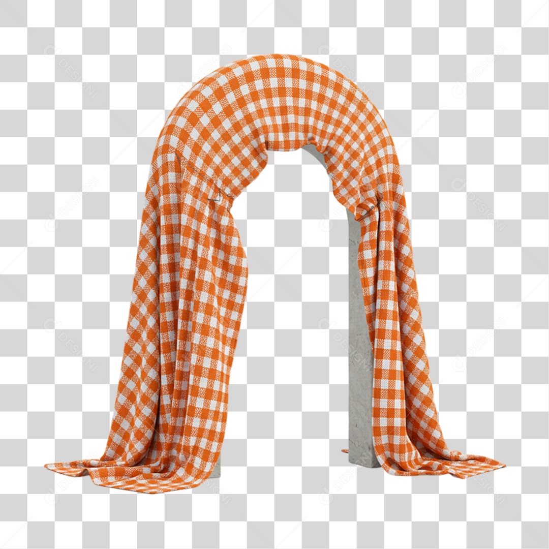 Portal com Pano Quadriculado Enfeite de Festa Junina PNG Transparente