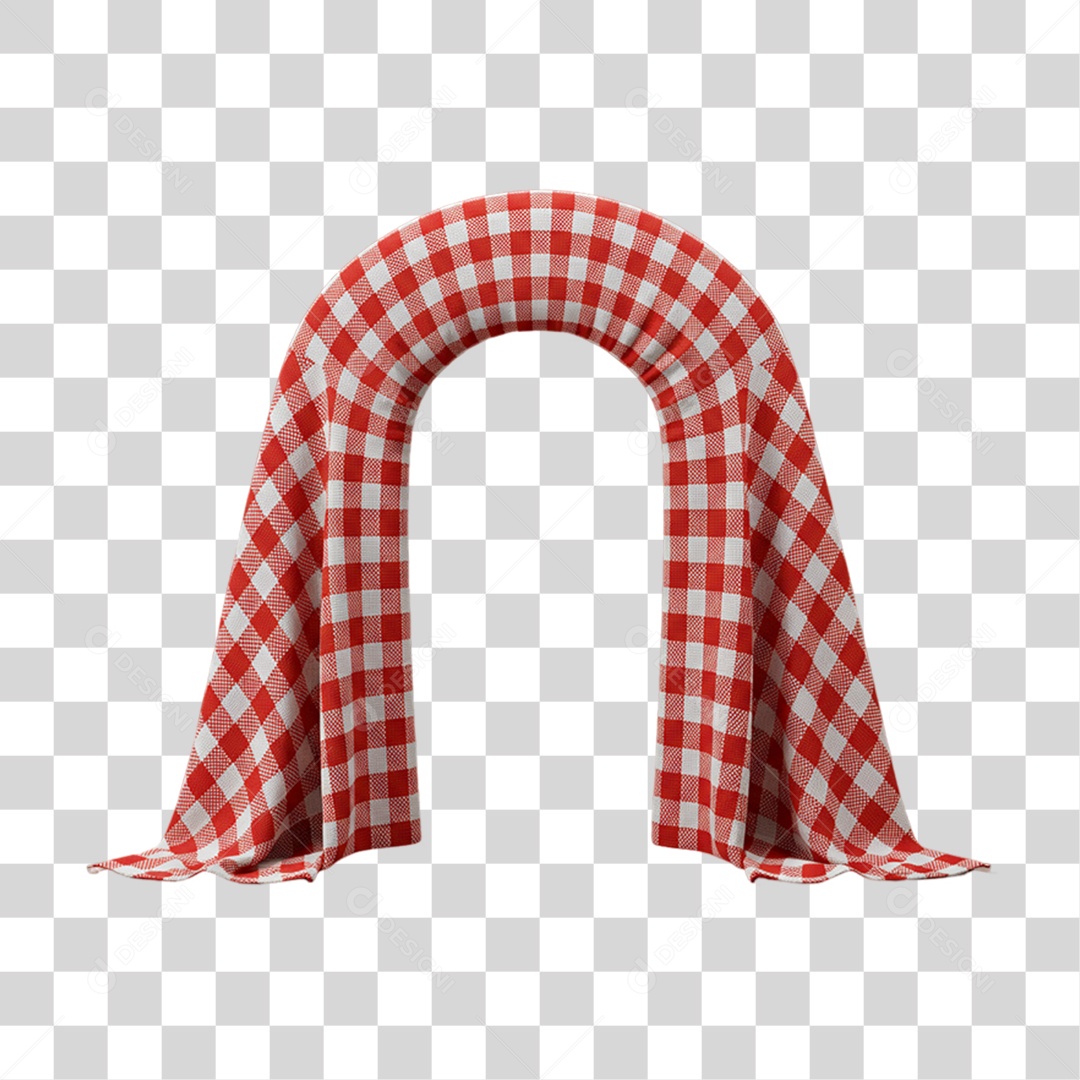 Portal com Pano Quadriculado Enfeite de Festa Junina PNG Transparente