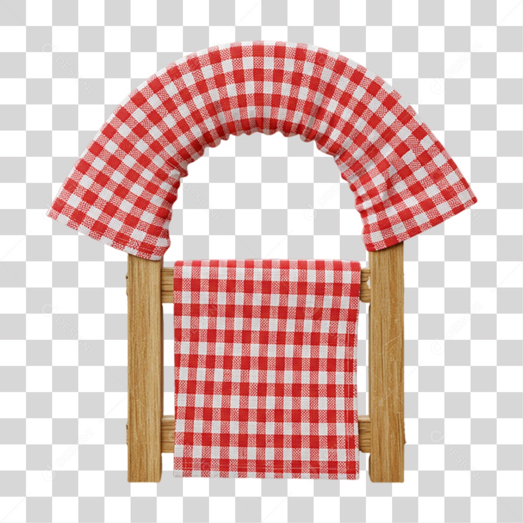 Portal com Pano Quadriculado Enfeite de Festa Junina PNG Transparente