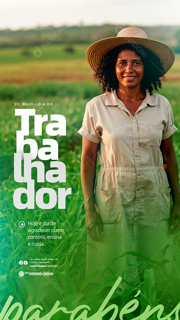 Story Feliz Dia Do Trabalhador 01 de Maio Social Media PSD Editável