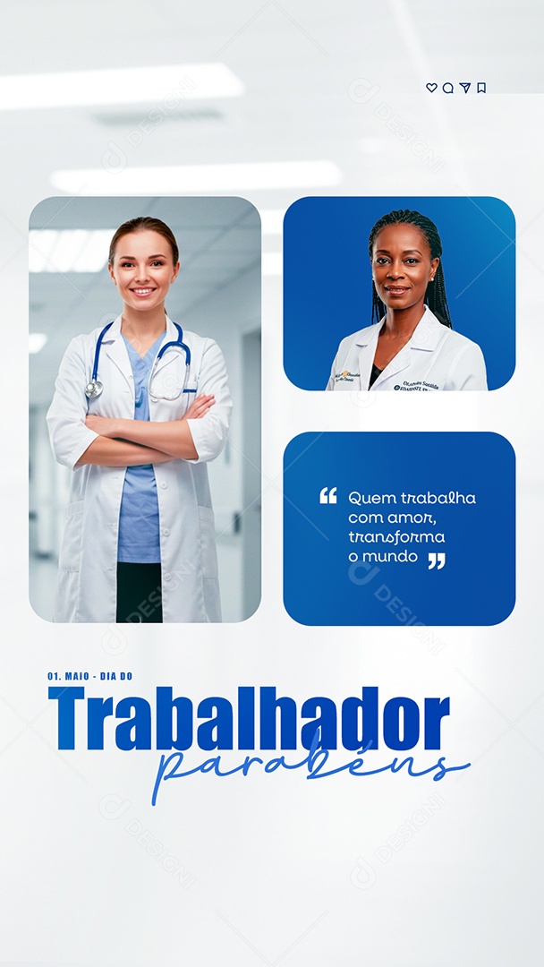 Story Feliz Dia Do Trabalhador 01 de Maio Social Media PSD Editável