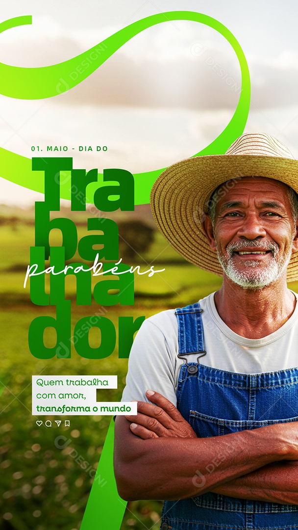 Story Feliz Dia Do Trabalhador 01 de Maio Social Media PSD Editável