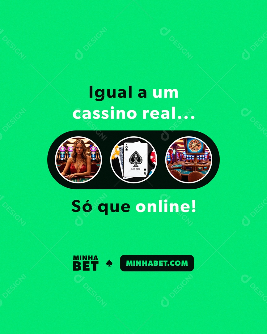 Igual a Cassino Real Só Que Online Social Media PSD Editável