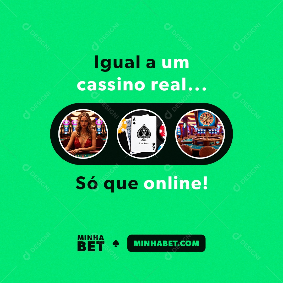 Igual a Um Cassino Real Só Que Online Social Media PSD Editável