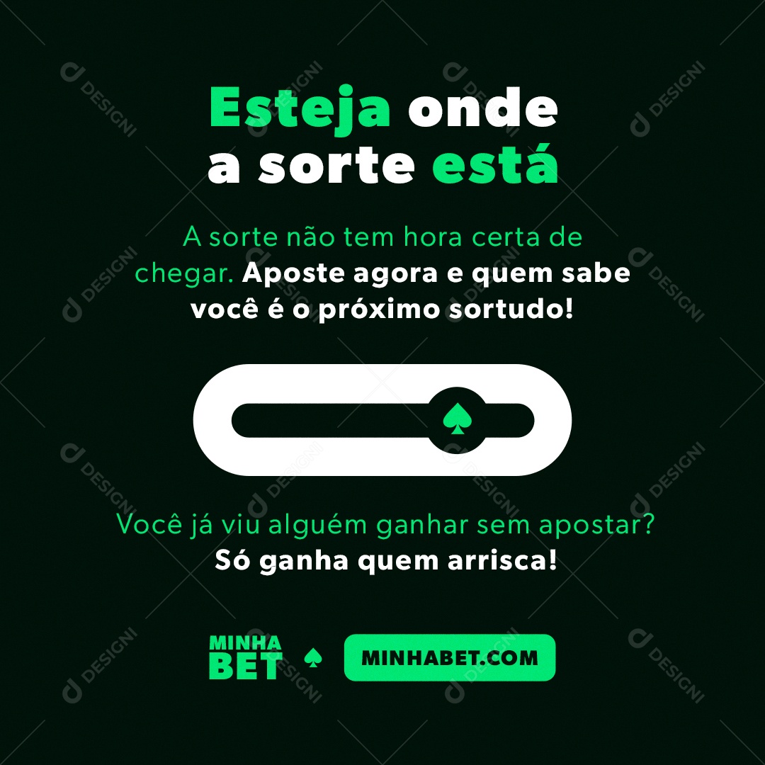 Cassino Esteja Onde A Sorte Está Social Media PSD Editável