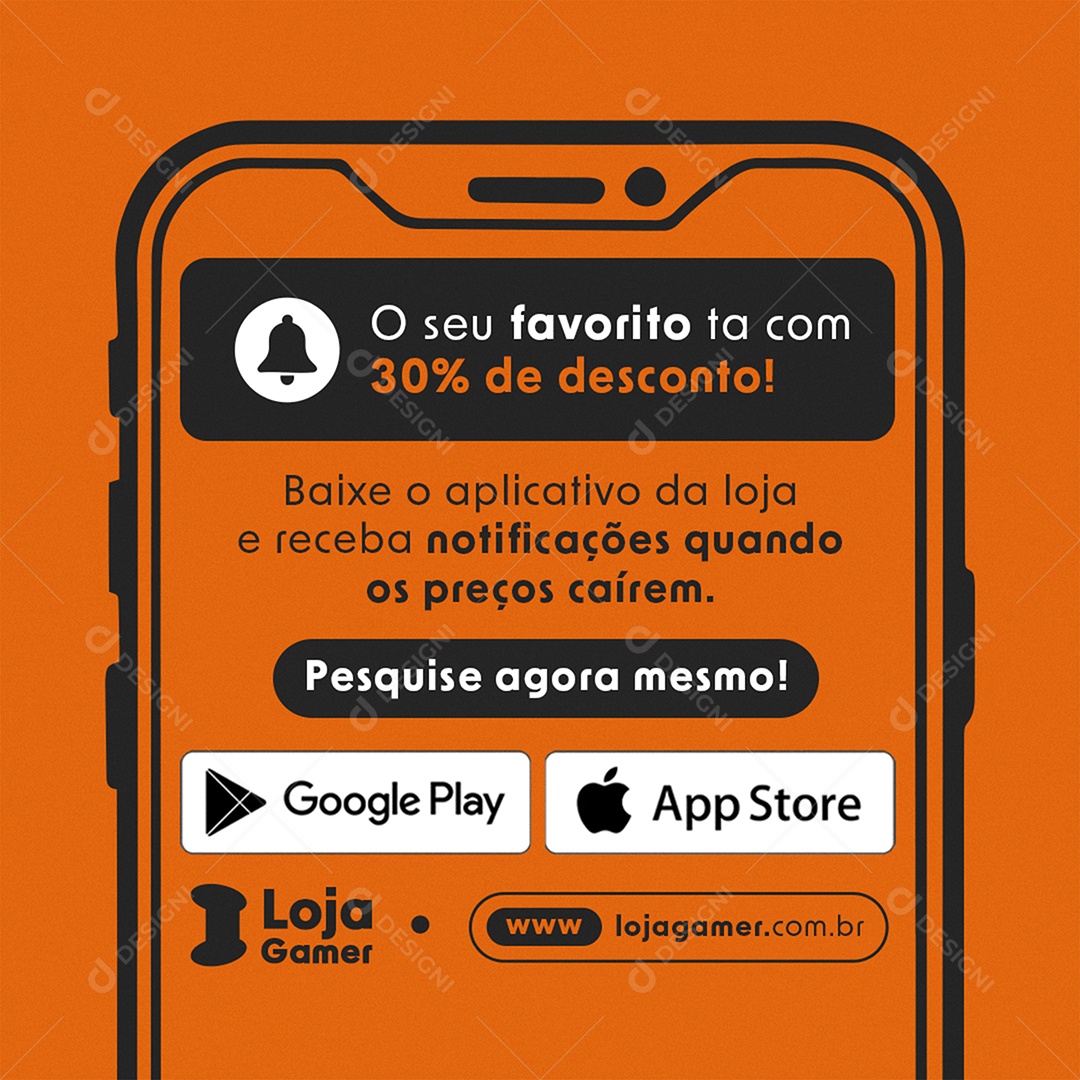 Loja Gamer O Seu Favorito Ta Com 30% de Desconto Social Media PSD Editável