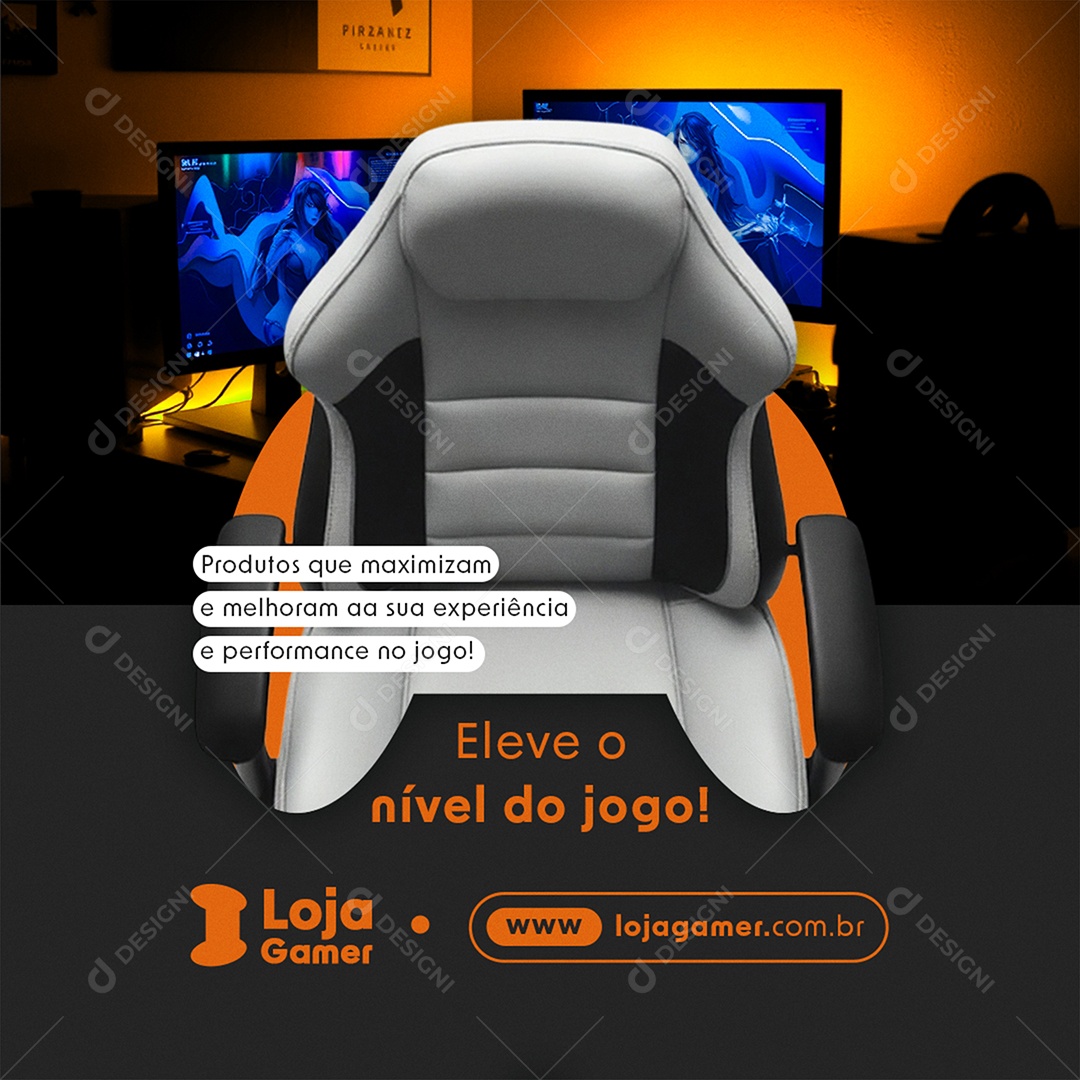 Loja Gamer Eleve O Jogo Social Media PSD Editável