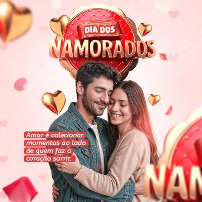 Feliz Dia dos Namorados 12 de Junho Social Media PSD Editável