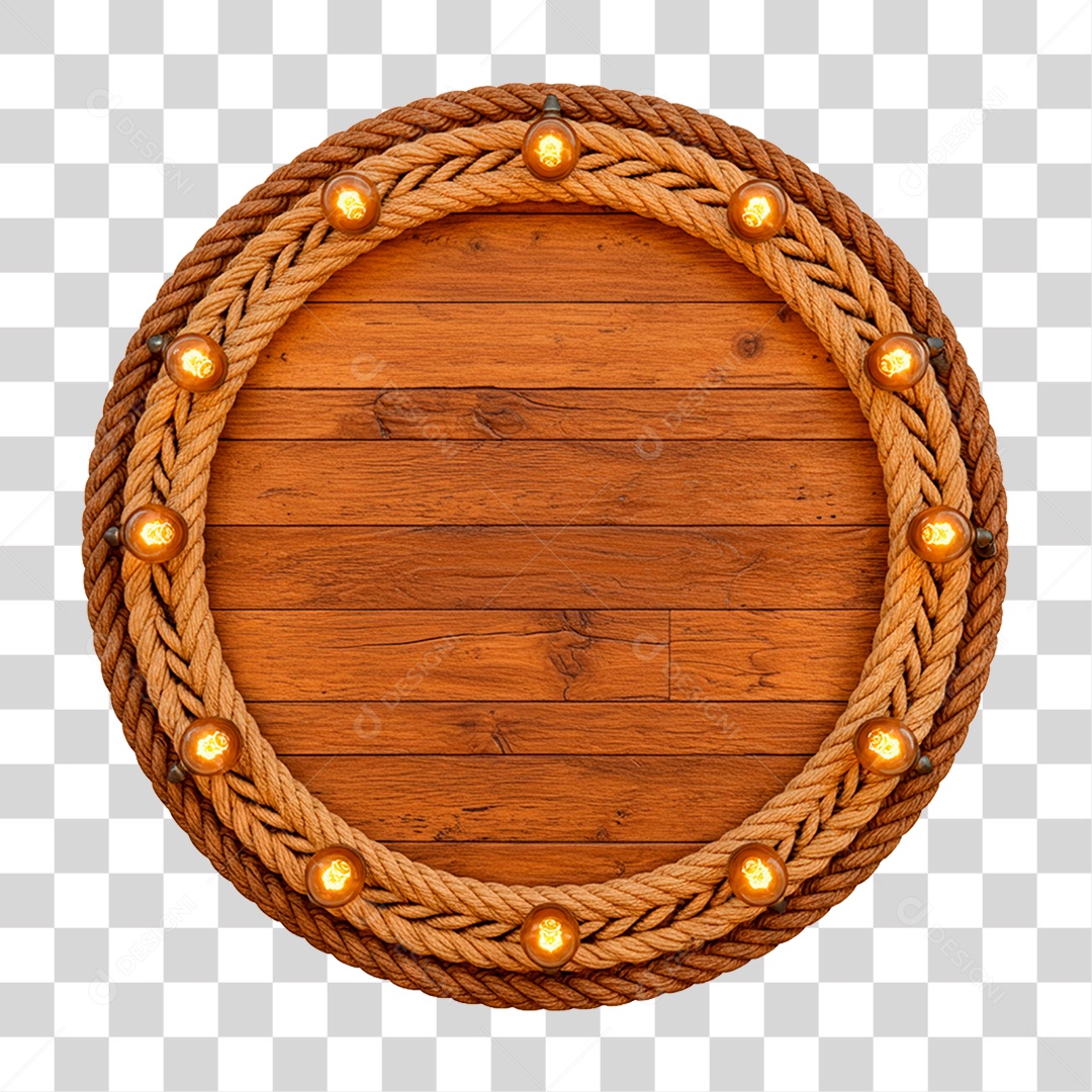 Painel de Madeira com Neon PNG Transparente