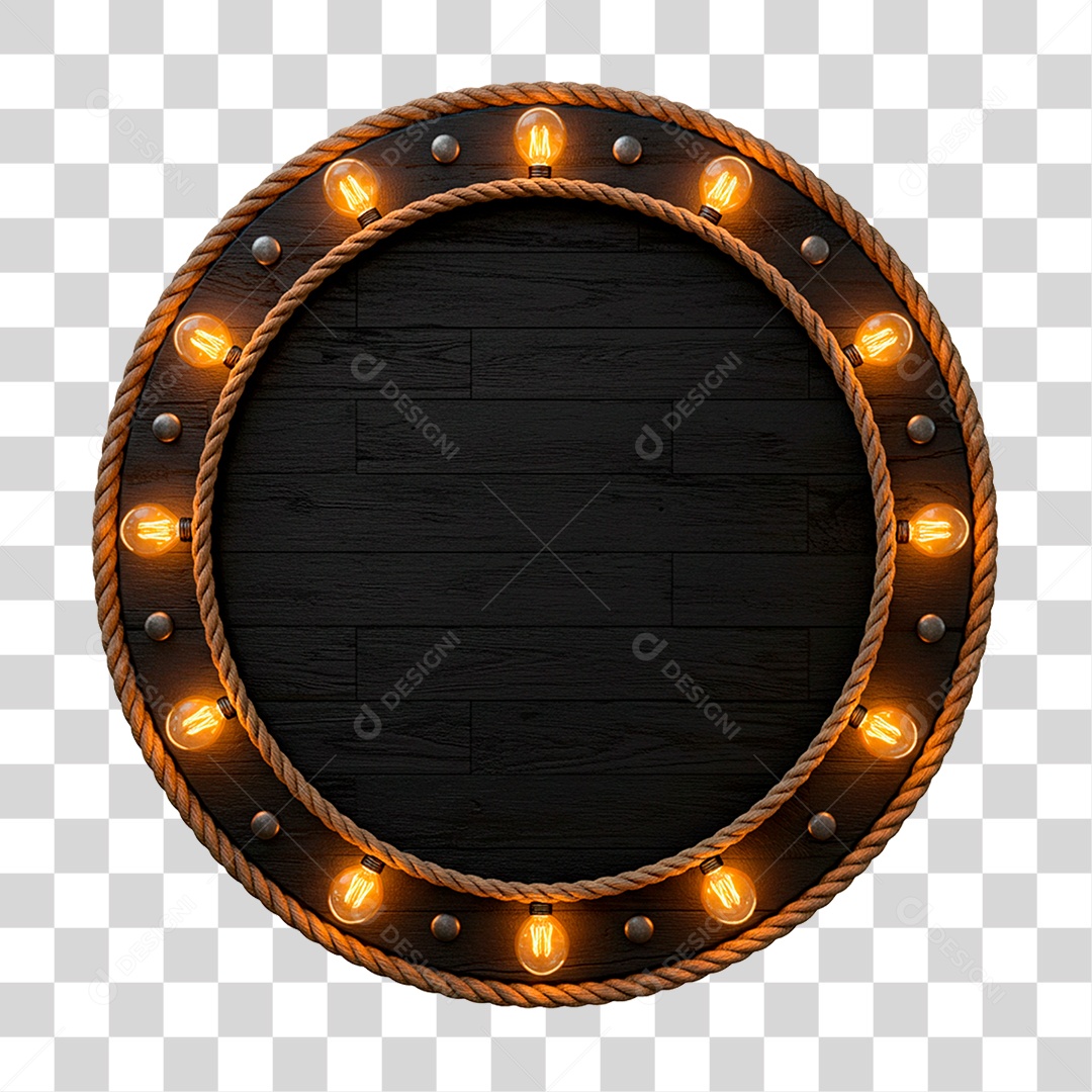 Painel de Madeira com Neon PNG Transparente