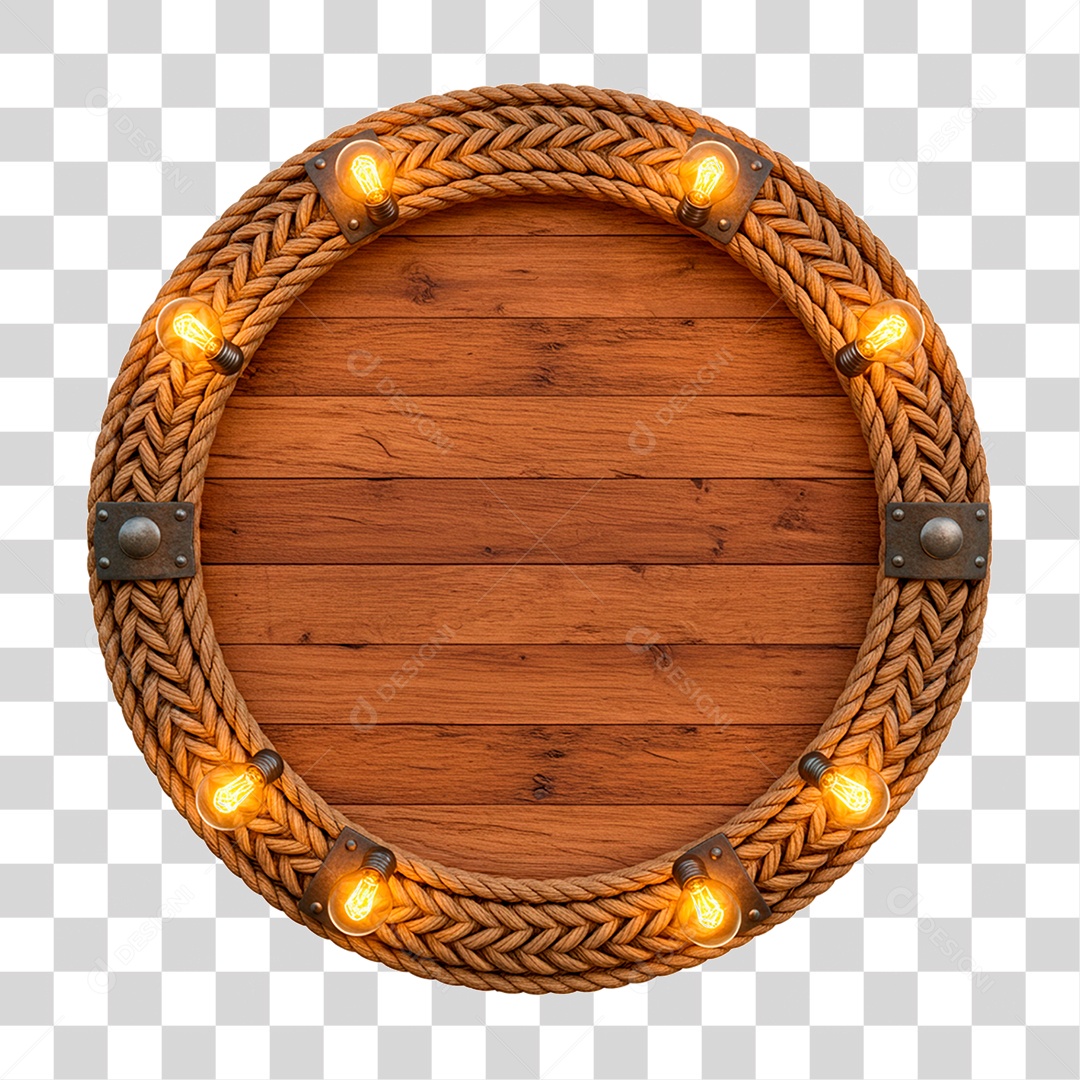 Painel de Madeira com Neon PNG Transparente