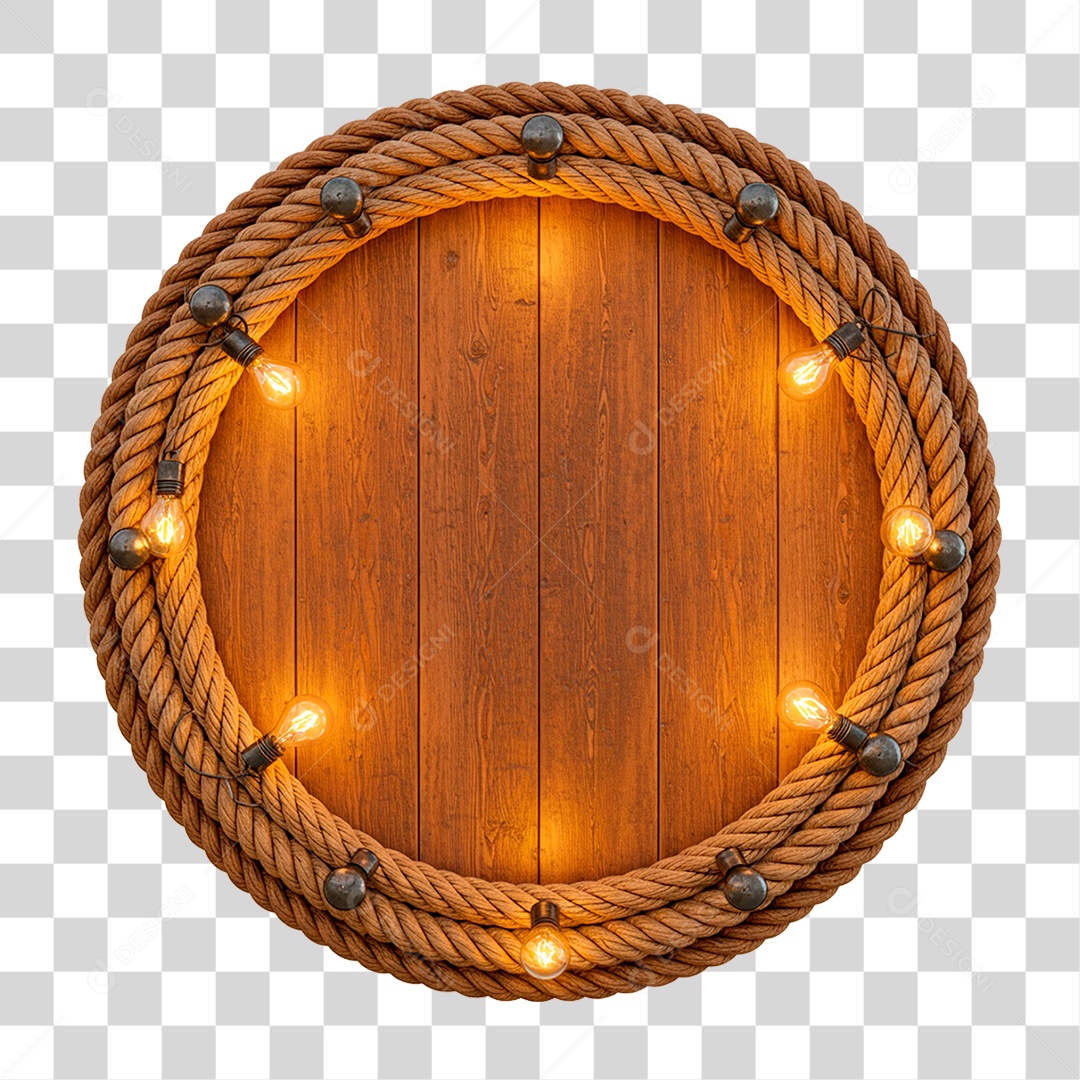 Painel de Madeira com Neon PNG Transparente