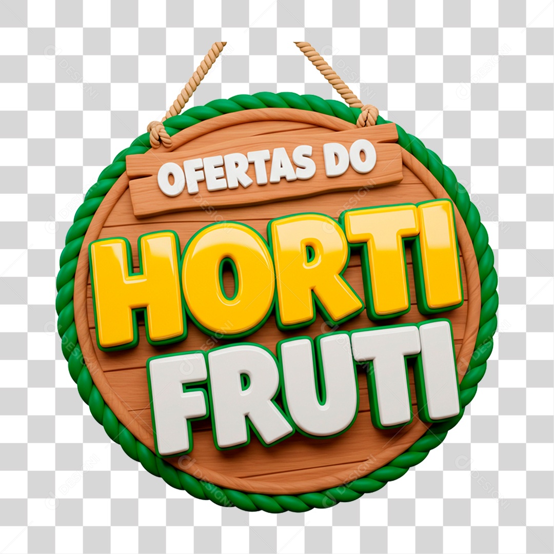 Selo 3D Ofertas do Hortifrúti PNG Transparente