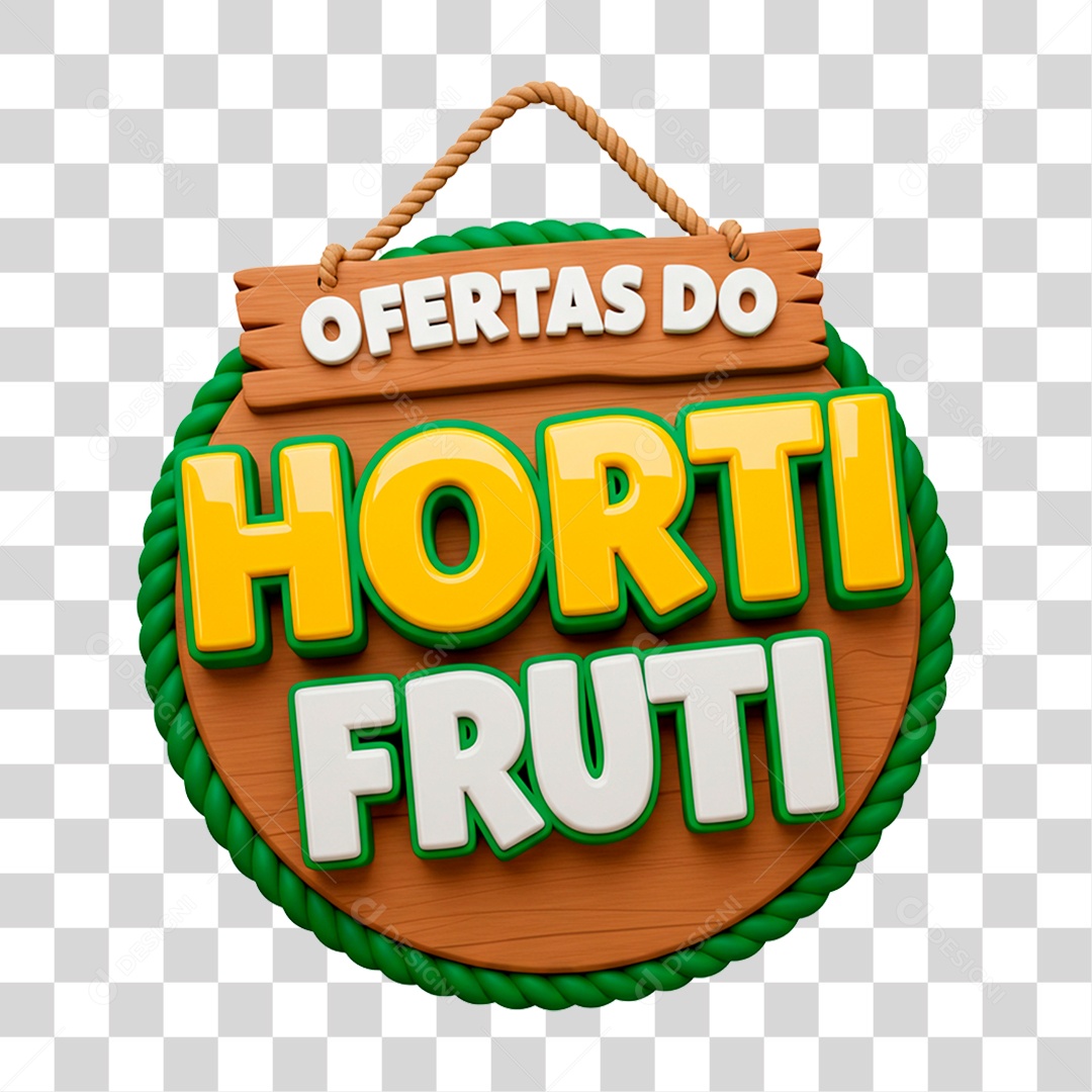 Selo 3D Ofertas do Hortifrúti PNG Transparente