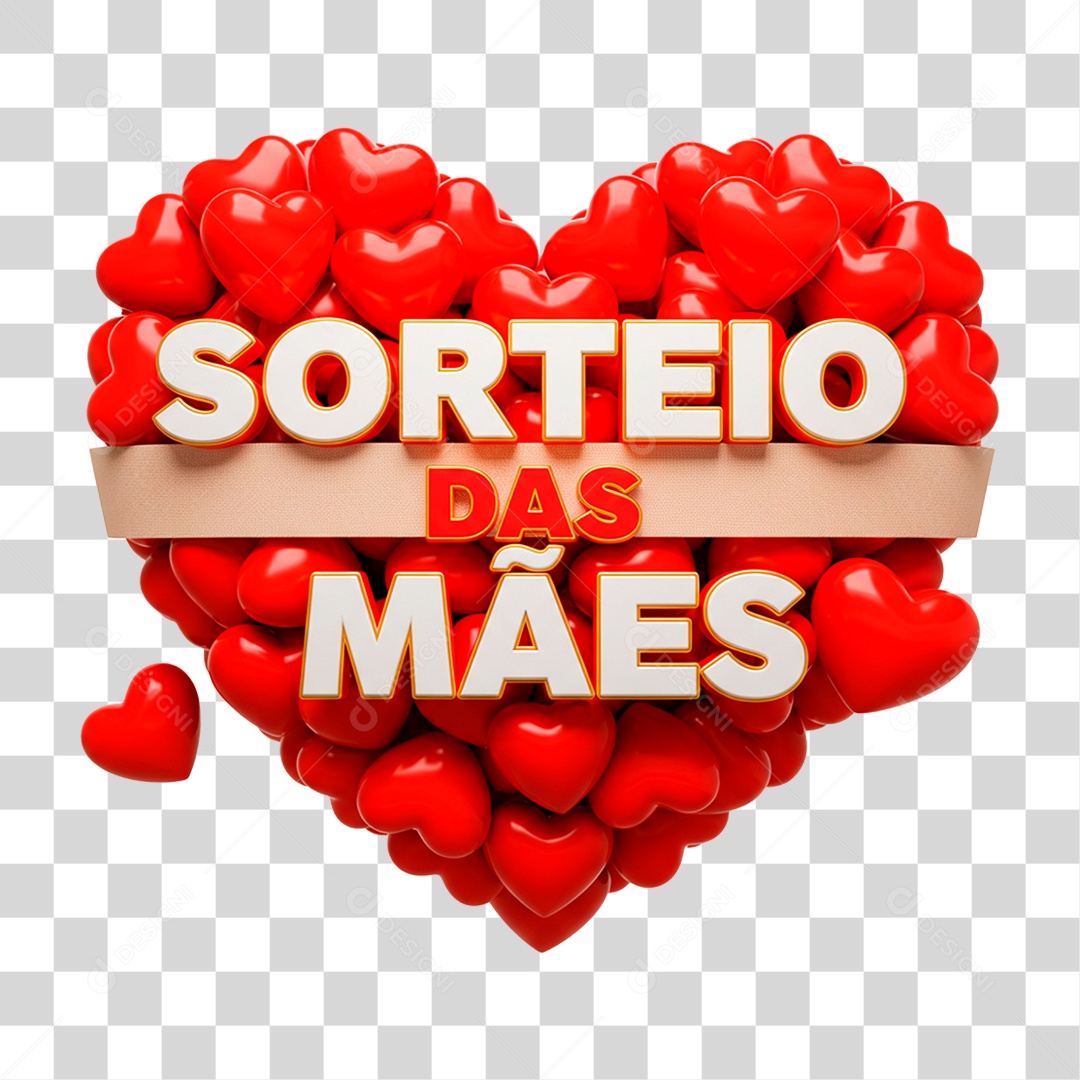 Selo 3D Sorteio das Mães PNG Transparente