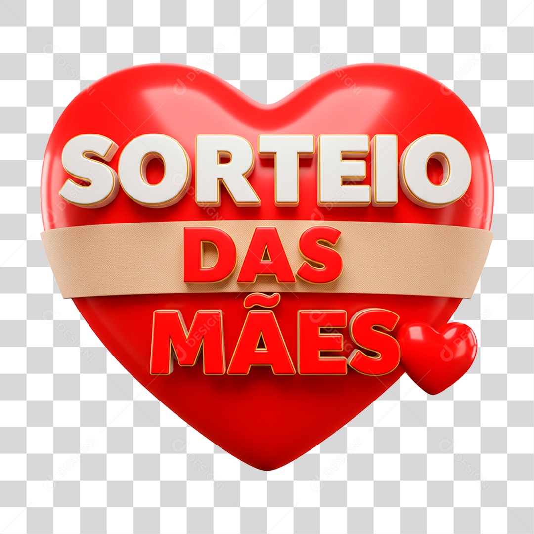 Selo 3D Sorteio das Mães PNG Transparente