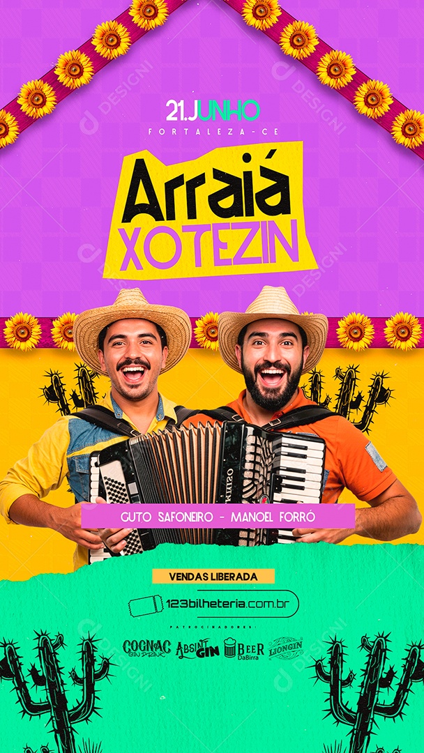 Story Flyer Próximos Shows São João Social Media PSD Editável