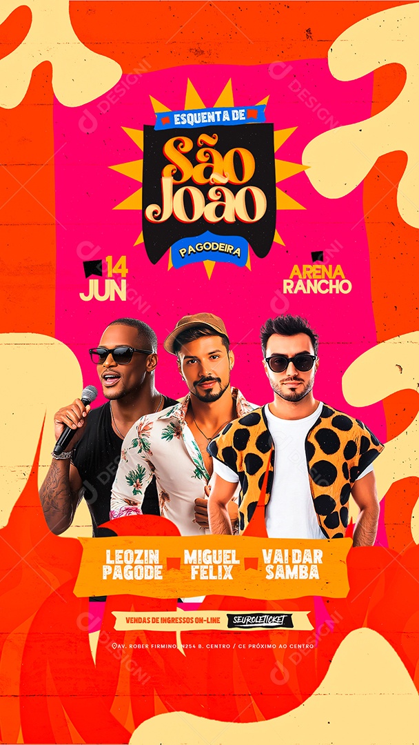 Story Flyer Próximos Shows São João Social Media PSD Editável
